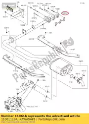 Aquí puede pedir 01 junta, colector de escape de Kawasaki , con el número de pieza 110611194: