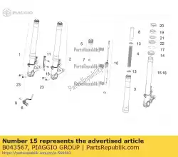 naaf+linker vorkpoot van Piaggio Group, met onderdeel nummer B043567, bestel je hier online: