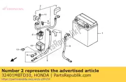 Aquí puede pedir cable, batería de arranque de Honda , con el número de pieza 32401MBTD10: