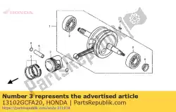Ici, vous pouvez commander le piston (0,25) (art) auprès de Honda , avec le numéro de pièce 13102GCFA20: