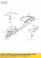 560751224, Kawasaki, patroon, tankdeksel, lh, up zr800 kawasaki z 800 2016, Nieuw