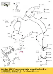 Here you can order the 01 bracket,fr from Kawasaki, with part number 110571705: