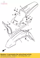 spatbord, achter van Yamaha, met onderdeel nummer 4EW216110000, bestel je hier online: