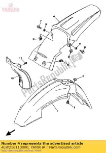 Yamaha 4EW216110000 spatbord, achter - Onderkant