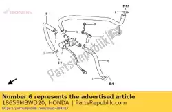 Aqui você pode pedir o tubo c, ventilação de ar em Honda , com o número da peça 18653MBWD20:
