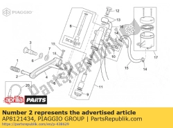 Aprilia AP8121434, Brake lever pin, OEM: Aprilia AP8121434