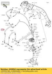 Here you can order the hose-brake,fr,458mm zx636fdf from Kawasaki, with part number 430950780: