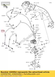 kawasaki 430950780 hose-brake,fr,458mm zx636fdf - Bottom side