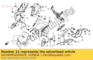 Honda 64200MGE000ZF cowl set, upper center (w - Bottom side