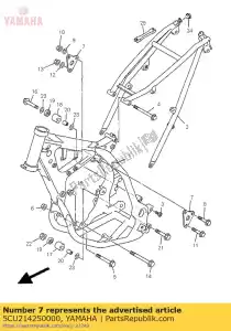 Yamaha 5CU214250000 suporte, parte superior traseira 1 - Lado inferior