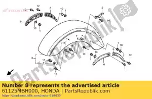 Honda 61125MBH000 enfeite b, r. fr. pára-choque - Lado inferior