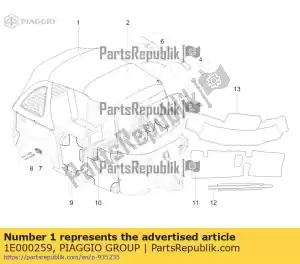 Piaggio Group 1E000259 tapa trasera móvil - Lado inferior