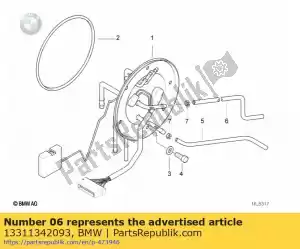 bmw 13311342093 retour fuel hose - Bottom side