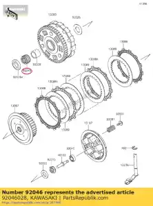 kawasaki 92046028 rodamiento, ktv323723 z750-l1 - Lado inferior