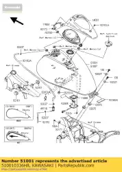 Ici, vous pouvez commander le réservoir-carburant, ébène vn900b7f auprès de Kawasaki , avec le numéro de pièce 510010336H8: