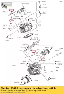 Kawasaki 120201070 shaft-rocker - Bottom side