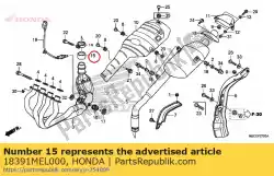 verpakking, geluiddemper van Honda, met onderdeel nummer 18391MEL000, bestel je hier online: