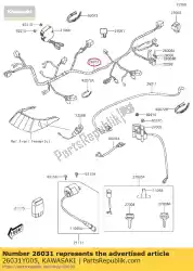 Aqui você pode pedir o arnês, kvf300ccf principal em Kawasaki , com o número da peça 26031Y005:
