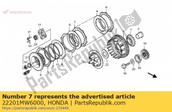 Honda 22201MW6000, Disk, clutch friction, OEM: Honda 22201MW6000