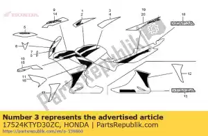 Honda 17524KTYD30ZC stripe b, r * type3 * - Lado inferior