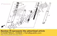 51420KTWS21, Honda, caso, r. fr. inferior honda sh i  a sporty r ar sh300r sh300ra 300 , Novo