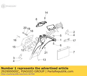 Piaggio Group 292900000C panel trasero - Lado inferior