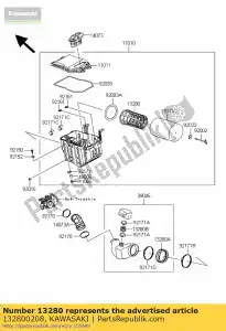 kawasaki 132800208 suporte, gaiola de plástico ksf450b8f - Lado inferior