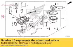 geen beschrijving beschikbaar op dit moment van Honda, met onderdeel nummer 16100KYK922, bestel je hier online: