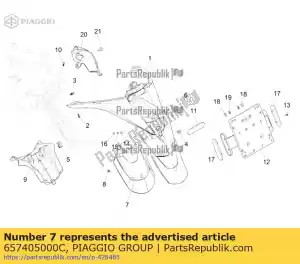 Piaggio Group 657405000C extensão de proteção contra respingos - Lado inferior