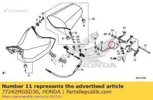 Honda 77242MGSD30 rod, pillion seat - Bottom side