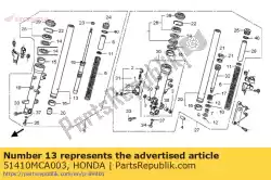 Aqui você pode pedir o comp. Tubo, r. Fr. Garfo em Honda , com o número da peça 51410MCA003: