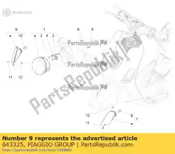 richtingaanwijzer rechtsvoor van Piaggio Group, met onderdeel nummer 643325, bestel je hier online: