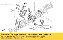 Aquí puede pedir soporte subconjunto., l. Fr. Calibrar de Honda , con el número de pieza 45190HP1006: