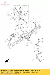Ici, vous pouvez commander le tuyau, frein 2 auprès de Yamaha , avec le numéro de pièce 5NDF58731000: