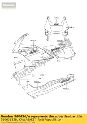 Here you can order the pattern,upp cowling,r from Kawasaki, with part number 560631238: