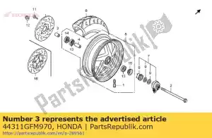 Honda 44311GFM970 colarinho, roda fr l - Lado inferior