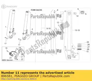 Piaggio Group 896581 preload tube - Bottom side