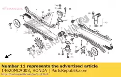 Here you can order the guide, cam chain from Honda, with part number 14620MCA003: