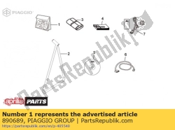 Aprilia 890689, Conjunto de calcomanías, OEM: Aprilia 890689