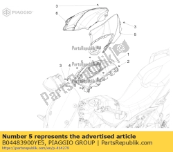 Aprilia B04483900YE5, Linker zijafdekking, OEM: Aprilia B04483900YE5