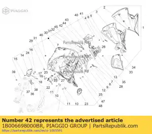 Piaggio Group 1B006698000BR fermeture centrale - La partie au fond