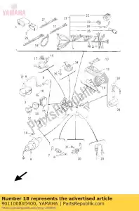 yamaha 9011008X0400 parafuso, meia hexagonal - Lado inferior