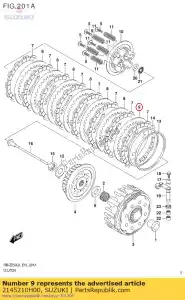 suzuki 2145210H00 plaat, koppeling - Onderkant