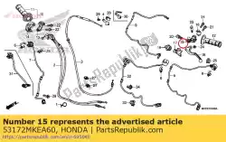 Aqui você pode pedir o suporte, l. Alavanca de manivela em Honda , com o número da peça 53172MKEA60: