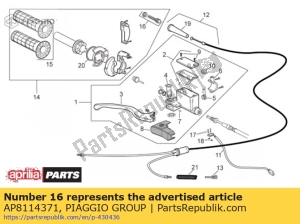 aprilia AP8114371 ajustador del cable del acelerador - Lado inferior