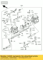 110451824, Kawasaki, beugel ex500-a1 kawasaki gpz kle 500 1987 1988 1989 1991 1992 1993 1994 1995 1996 1997 1998 1999 2000 2001 2002 2003 2005 2006 2007, Nieuw