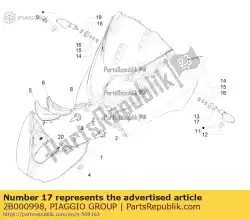 linker richtingaanwijzers voorsteun van Piaggio Group, met onderdeel nummer 2B000998, bestel je hier online: