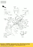 140901291C4, Kawasaki, tampa, capuz interno, direita, g kawasaki zzr  e zx600 j zz r600 zzr600 600 , Novo