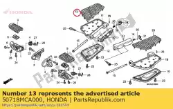 rubber, r. Bijrijder stap van Honda, met onderdeel nummer 50718MCA000, bestel je hier online: