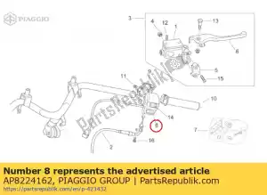 Piaggio Group AP8224162 rh enciende sel. con cableado - Lado inferior